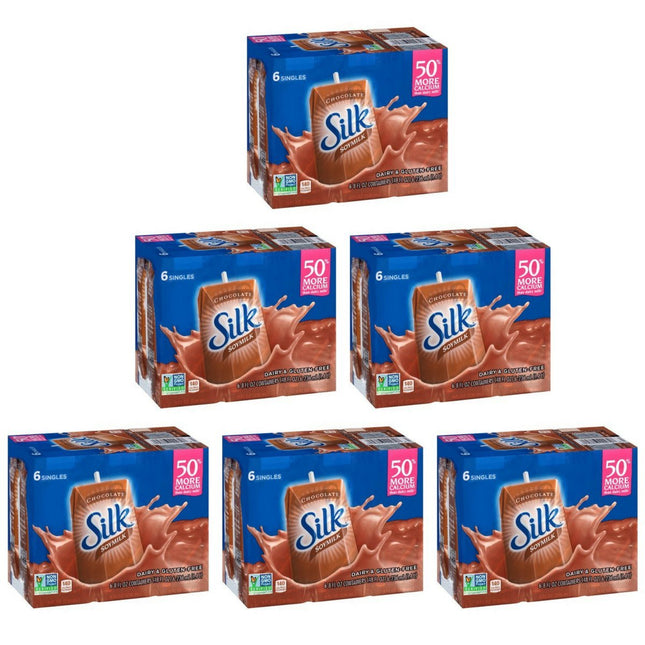 Silk Soy Milk Singles Chocolate Shelf-Stable Dairy-Free 8 Floz (36 Pack) - Food & Beverages > Non-Alcoholic Drinks