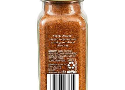 Simply Organic Chili Powder Kosher Shelf-Stable 2.89oz (2 Pack) - Food & Beverages > Herbs Spices Seasonings