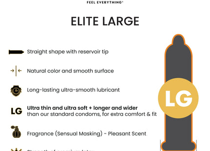 SKYN Elite Large Non-Latex Lubricated Condoms Feel Everything 12ct - Health Care > Sexual Wellness & Contraceptives