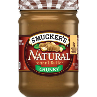 Smucker’s Natural Chunky Peanut Butter Gluten free Non-GMO 16oz (6 Pack) - Food & Beverages > Jam Honey Spreads Nut