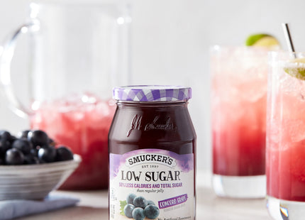 Smucker’s Low Sugar Concord Grape Reduced Jelly 15.5oz Jars (24 Pack) - Food & Beverages > Jam Honey Spreads Jams