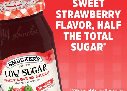 Smuckers Reduced Sugar Strawberry Preserves Low 15.5oz (2 Pack) - Food & Beverages > Jam Honey Spreads Jams