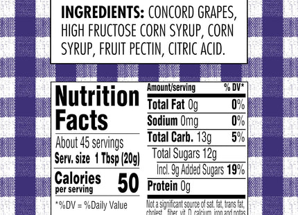 Smucker’s Concord Grape Jelly 12oz (12 Pack) - Food & Beverages > Jam Honey Spreads Jams Preserves