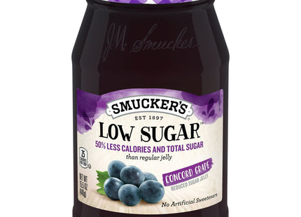 Smucker’s Low Sugar Concord Grape Reduced Jelly 15.5oz Jars (12 Pack) - Food & Beverages > Jam Honey Spreads Jams