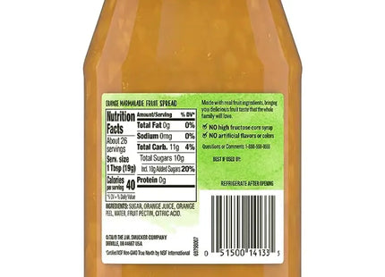 a close up of a jar of orange juice with a label on it