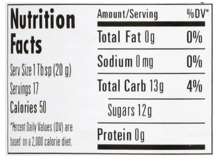 a close up of a nutrition label on a white background