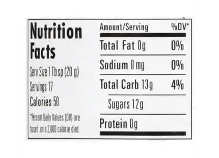 a close up of a nutrition label on a white background