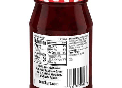 Smuckers Strawberry Preserves No Added Sugar 12oz (3 Pack) - Food & Beverages > Jam Honey Spreads Jams