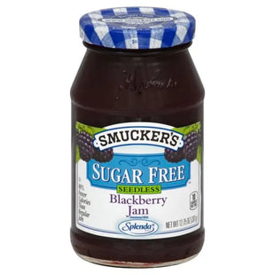 a jar of sugar free blackberry jam