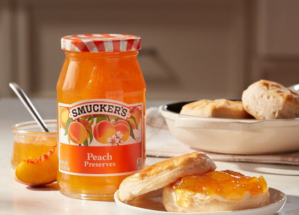 Smucker’s Sweet and juicy peach flavor Preserves 18 Ounce Jar (5 Pack) - Food & Beverages > Jam Honey Spreads Jams