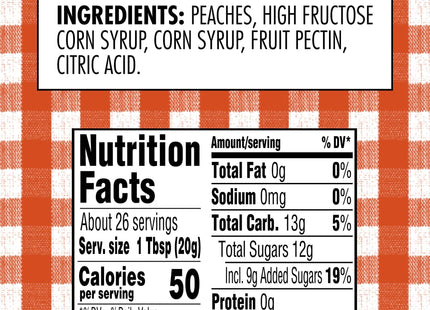 Smucker’s Sweet and juicy peach flavor Preserves 18oz (2 Pack) - Food & Beverages > Jam Honey Spreads Jams