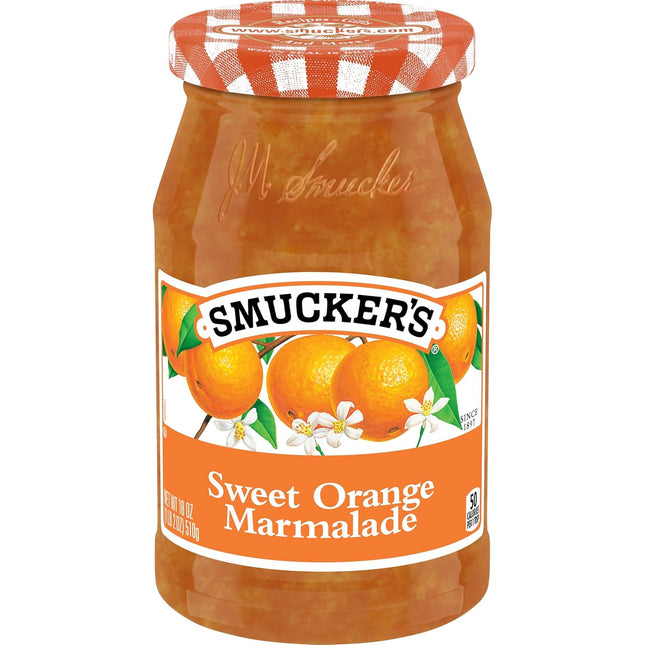 Smuckers Sweet Orange Marmalade Glass Jar Kosher 18oz (12 Pack) - Food & Beverages > Jam Honey Spreads Jams Preserves