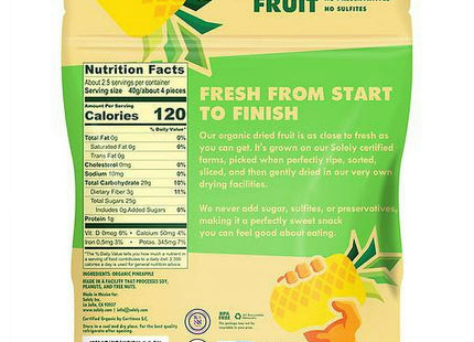 Solely Usda Organic Pineapple Rings Dried Fruit Non-GMO 3.5oz (2 Pack) - Food & Beverages > Fruits Vegetables Veg