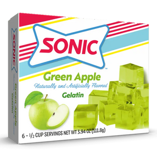 Sonic Green Apple Gelatin Mix, 6 Servings, 3.94 oz
