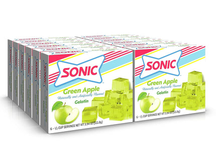 Sonic Green Apple Gelatin Mix Fat Free Dessert Drive-In Flavor 3.94oz (12 Pack) - Food & Beverages > Baking Desserts