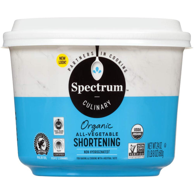 Spectrum Culinary Organic All-vegetable Shortening Gluten-Free 24oz (24 Pack) - Health Care > Vitamins & Lifestyle