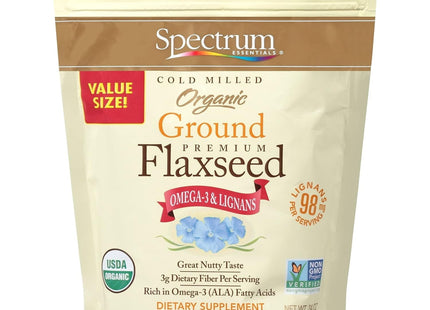 Spectrum Essentials Cold Milled Organic Ground Premium Flax Seed 14oz (4 Pack) - Health Care > Vitamins & Lifestyle