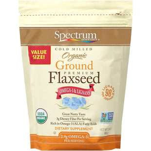 Spectrum Essentials Cold Milled Organic Ground Premium Flax Seed 14oz (2 Pack) - Health Care > Vitamins & Lifestyle