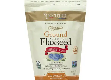 spectrum organic ground flaxseed, blueberry, 16 oz