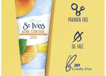 St. Ives Naturally Clear Acne & Blackhead Control Exfoliator Scrub Apricot 6 oz (7 Pack) - Personal Care > Skin