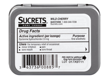 Sucrets Sore Classic Throat Lozenge Original Formula Wild Cherry 18ct (24 Pack) - Health Care > Coughing & Throats