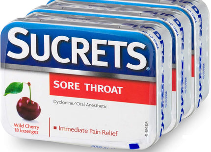 Sucrets Sore Classic Throat Lozenge Original Formula Wild Cherry 18ct (12 Pack) - Health Care > Coughing & Throats