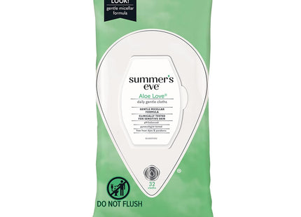 Summer’s Eve Aloe Love Gentle Daily Feminine Wipes pH Balanced 32ct - Personal Care >