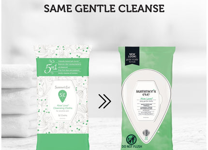 Summer’s Eve Aloe Love Gentle Daily Feminine Wipes pH Balanced 32ct (2 Pack) - Personal Care >