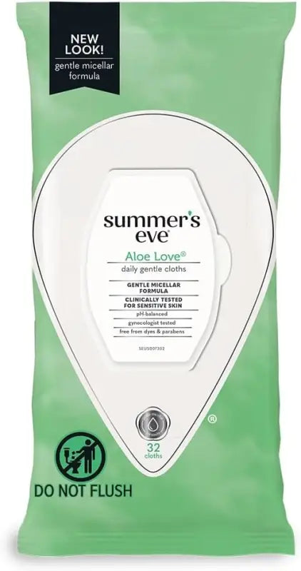 Summer’s Eve Aloe Love Gentle Daily Feminine Wipes Removes Odor pH Balanced 32 Count - Health & Beauty > Personal