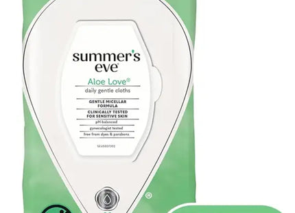 Summer’s Eve Aloe Love Gentle Daily Feminine Wipes Removes Odor pH Balanced 32 Count - Health & Beauty > Personal