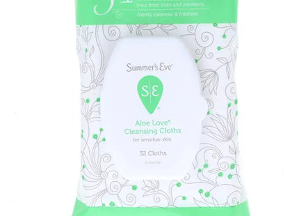 Summer’s Eve Aloe Love Gentle Daily Feminine Wipes Removes Odor pH Balanced 32 Count - Health & Beauty > Personal