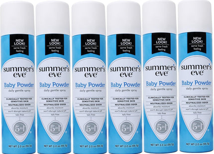 Summer’s Eve Daily Gentle Feminine Deodorant Spray Baby Powder 2oz (5 Pack) - Personal Care > Deodorants