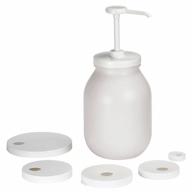 Tablecraft Economy Condiment Pump Kit White Plastic (6 Pack) - Kitchen & Dining > Food Storage Bags