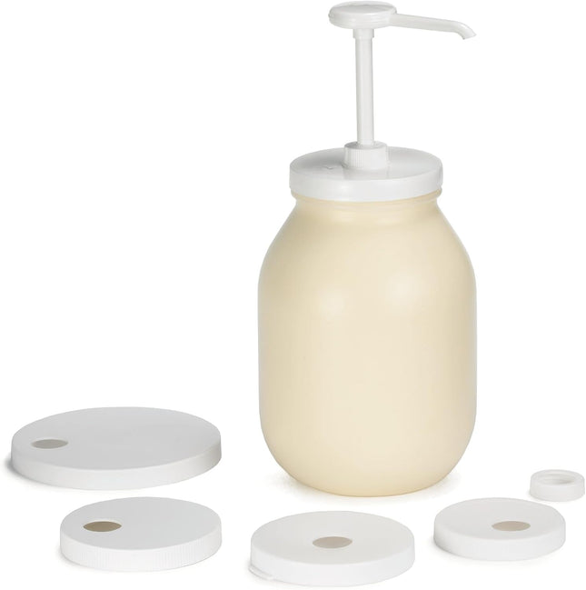 Tablecraft Economy Condiment Pump Kit White Plastic - Kitchen & Dining > Food Storage Bags