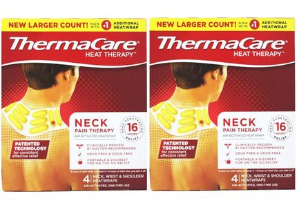 ThermaCare Shoulder Writst Neck & Back Pain Relief Heat Wraps 4ct (2 Pack) - Health Care > First Aid Cold Hot Packs