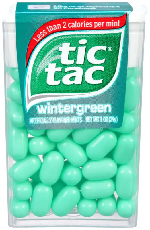 tic tac mint gum in a clear container