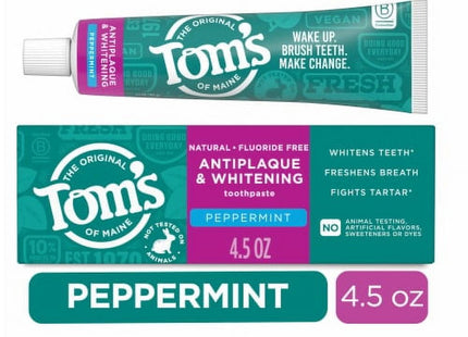 Tom’s of Maine Antiplaque-Whitening Natural Toothpaste Peppermint 4.5oz - Personal Care > Oral