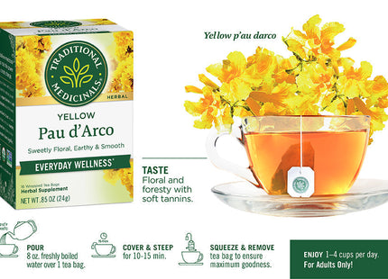 Traditional Medicinal Yellow Pau d Arco Herbal Bags 16ct (24 Pack) - Food & Beverages > Non-Alcoholic Drinks Infusions