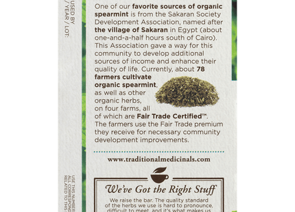 Traditional Medicinals Caffeine Free Herbal Organic Spearmint 16ct - Food & Beverages > Non-Alcoholic Drinks Infusions