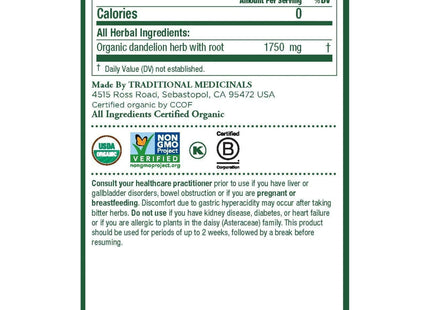 Traditional Medicinals Herbal Organic Dandelion Leaf and Root 16ct (24 Pack) - Food & Beverages > Non-Alcoholic Drinks