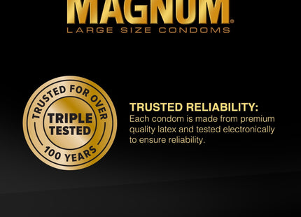 Trojan Magnum Thin Large Size Condom Ultra-smooth Lubricant 3ct (2 Pack) - Health Care > Sexual Wellness Condoms &