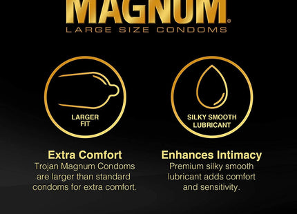 Trojan Magnum Thin Large Size Condom Ultra-smooth Lubricant 3ct (2 Pack) - Health Care > Sexual Wellness Condoms &