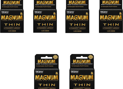 Trojan Magnum Thin Large Size Condom Ultra-smooth Lubricant 3ct (2 Pack) - Health Care > Sexual Wellness Condoms &