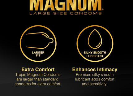 Trojan Magnum Thin Large Size Condom Ultra-smooth Lubricant 3ct (2 Pack) - Health Care > Sexual Wellness Condoms &