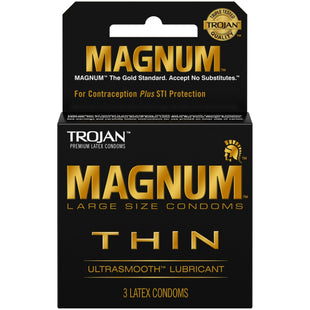 Trojan Magnum Thin Large Size Condom Ultra-smooth Lubricant 3ct (24 Pack) - Health Care > Sexual Wellness Condoms &