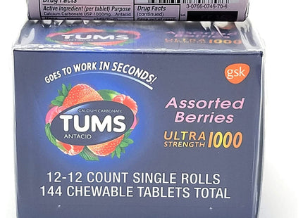 Tums Antacid Ultra Strength 1000 Assorted Berry 12 Tablets (12 Pack) - Health Care > Vitamins & Lifestyle Supplements