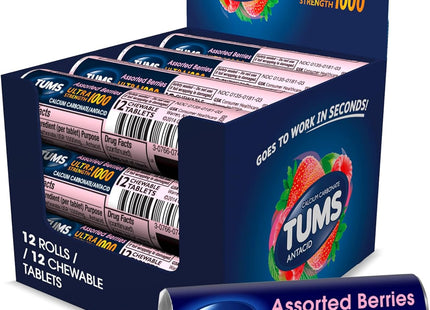 Tums Antacid Ultra Strength 1000 Assorted Berry 12 Tablets (12 Pack) - Health Care > Vitamins & Lifestyle Supplements