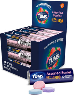 Tums Antacid Ultra Strength 1000 Assorted Berry 12 Tablets (12 Pack) - Health Care > Vitamins & Lifestyle Supplements