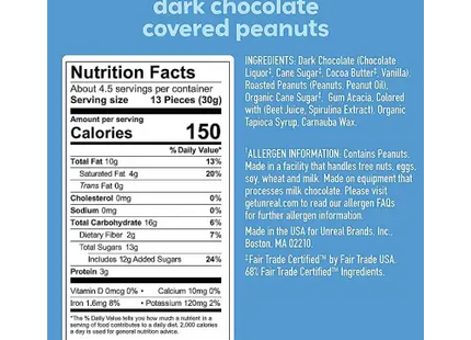 a close up of a label on a package of chocolate peanut