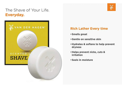 Van Der Hagen Scented Luxury Soften Cocoa Butter Shave Soap 3.5oz (4 Pack) - Personal Care > Shaving & Grooming Creams